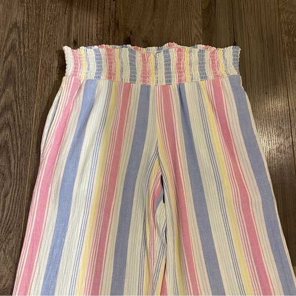 Cloth & Stone lounge pants Linen rayon blend beach pants stretchy waist wide leg - Picture 3 of 10